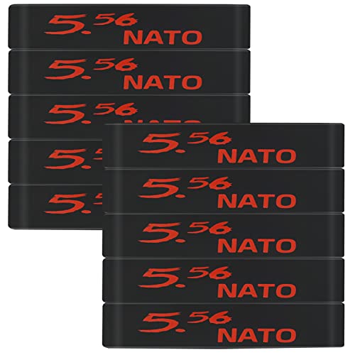 Aolamegs 5/10 Pack Magazine Bands - 5.56 Nato, 300 Blackout, 300 Subsonic, .223 Remington, .308 Winchester, 7.62x39 Magazine Marking Band, Durable Silicone Ammo Caliber Bands for Magazine Identification (2 Colors) - color: 5.56nato-blackred(10pcs)