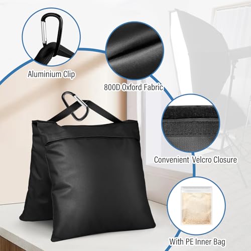 4 Packs Sandbags Weight Bags for Photo Studio Photography Video Equipment, Heavy Duty Sandbag Set for Photo Tripod, Canopy, Pop up Tent, Umbrella Base, Picnic Table,Fishing Chair - size: 4 PCS