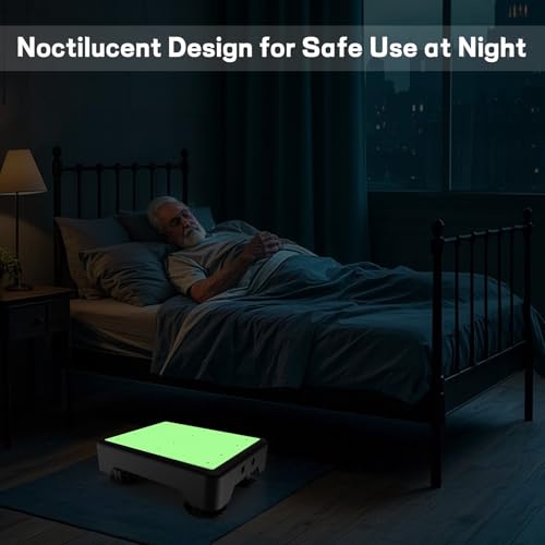 Adjustable Step Stool for Adults, Noctilucent Bed Step Stools, 660 LBS Capacity Non-Slip Safety Step Platform Indoor and Outdoor for Seniors and Kids, Wide Step Stools Elderly Assistance at Night - color: Noctilucent