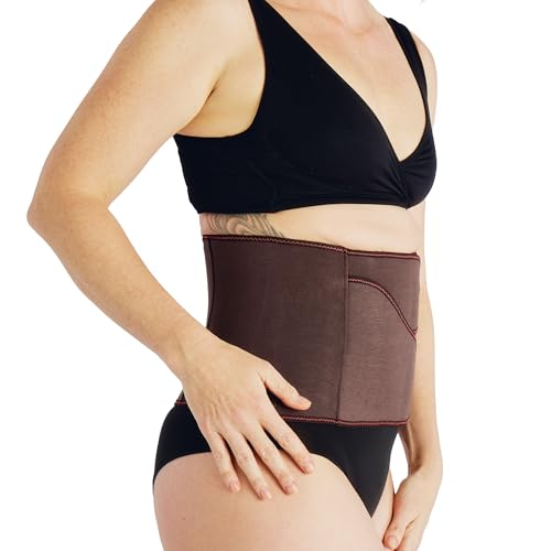 Belly Bandit BFF Postpartum Belly Wrap, Adjustable Abdominal Wrap | Post Pregnancy Recovery, Corset-Inspired Design for Waist, Core, and Back Support for C-Section or Natural Birth - color: Brown, size: Large
