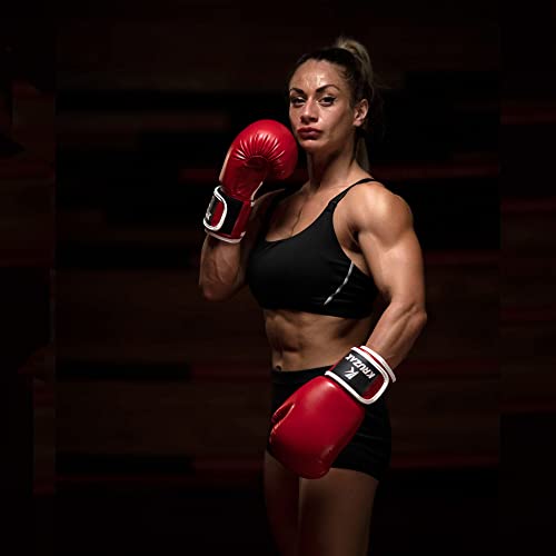 Kruzak Boxing Gloves for Men & Women, Sparring & Kickboxing Gloves, Muay Thai & MMA Gloves, 8-16 oz - color: Red, size: 10 oz