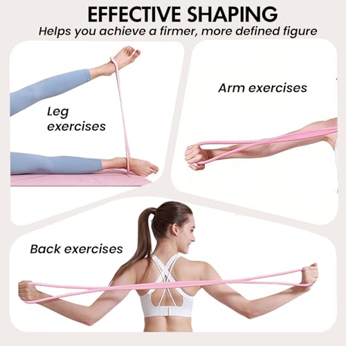 Figure 8 Resistance Band, Figure 8 Resistance Bands for Women Men,Resistance Band Figure for Working Out, Non-Slip Handles, Home Gym, Yoga & Physical Therapy - color: 15lb Pink + 15lb Purple