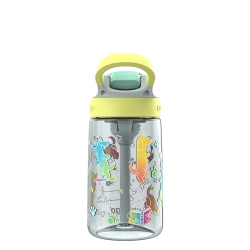 Contigo Kids Water Bottle with Redesigned AUTOSPOUT Straw, 14 oz - color: Macaroon (Dogs GFX), size: 14 oz (Pack of 1)