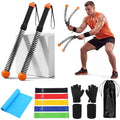 Lewtemi 14 Pcs Weighted Ropeless Battle Ropes Set Portable Cordless Battle Ropes Set Heavy Duty Exercise Equipment with Poster for Home Gym, HIIT Cardio and Weight Loss, Low-Impact Aerobic Training