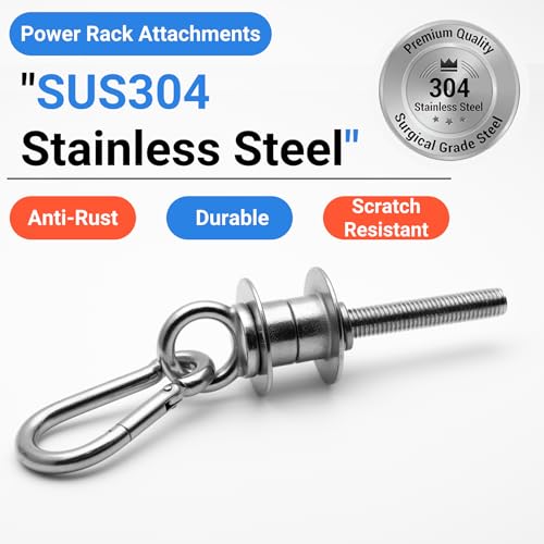 Heavy-Duty Power Rack Attachments, Quick-Install Home Gym Accessories for 2x2, 2x3 & 3x3 Power Racks, Fits 1/2" & 1" Holes - color: Silver 2-Pack