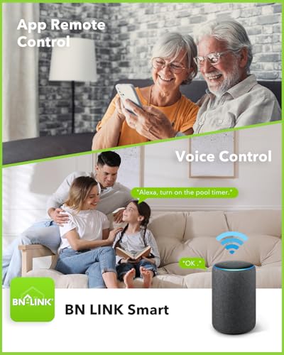 BN-LINK Pool Pump Timer, Heavy Duty Outdoor Smart Wi-Fi Timer Box, 2HP 40A Max, 120, 240, 277 VAC, for Pool Pump, Water Heater, Fans, SPA, Compatible with Smart Phone, Alexa, Google Assistant - style: WiFi