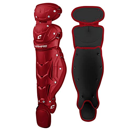 Champro Optimus MVP Double Knee Leg Guard - color: Scarlet, size: 13.5"