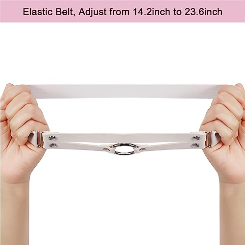 Adjustable O-ring Leg Garter, Elastic Thigh Garters Belt for Women, 1 Pair - color: White