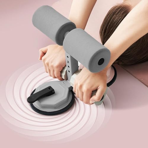 Sit Up Machine and Ab Machine with Puller Elastic, Abs Master Foot Holder with Double Suction, Ergonomic Design for Abdominal Muscles Training for Ab Workouts, Sit-Ups and Core Exercises. - color: Grey