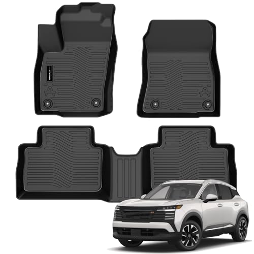 Auxko All Weather Floor Mats Fit for 2026 2025 Nissan Kicks TPE Liners Accessories All Season Guard Odorless Anti-Slip Floor Mats for Nissan Kicks 2026 2025 Black - size: 3) kicks|2025-2026|floor mats