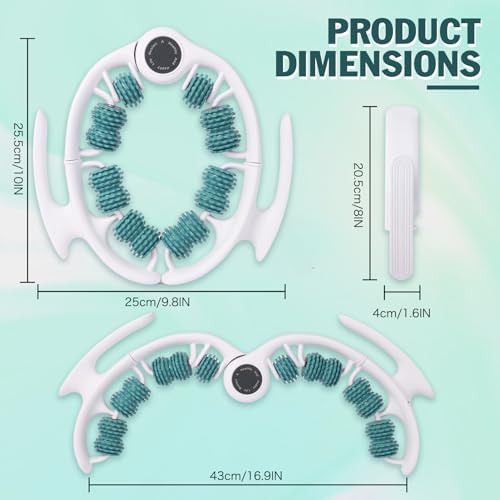 Cellulite Massage Tool Lymphatic Drainage Massager for Thighs & Legs & Buttocks, Anti Cellulite Roller with Detachable Handles Fascia Massage Tool for Contoured & Smoother Skin, White-Green - color: Green