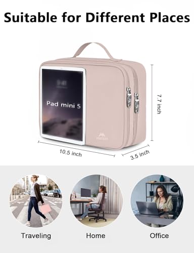 MATEIN Electronic Organizer Travel Case for Women, Double Layers Electronic Accessories Case with Handle, Portable Cord Organizer Travel for Cord, Charger, Phone, Earphone, Tablet, Pink Gift - color: Pink, size: Medium
