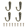4 Pcs Wall Mounted Hooks for Bedroom,Bathroom,Kitchen,and Cabinet Hangers (with 8 Screws)-Bronze - color: Bronze