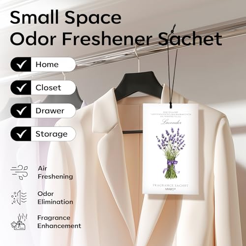 MYARO 12 Pack Assorted Floral Scented Sachets - Lavender, Rose, Jasmine, Ocean, Gardenia & Lily | Drawer, Closet & Car Air Freshener Bags | Multi-Scent Home Fragrance Gift Set - color: Floral 6 Scent