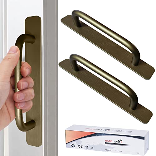 Self-Stick Instant Cabinet Handles - 2pcs Aluminum Alloy Drawer Pulls Helper with Adhesive Door Handle for Kitchen Cabinet Drawer Window Sliding Closet (8.35", Brushed Bronze) - color: Brushed Bronze, size: Large (8.35")