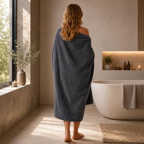 3 Piece Bath Towel Set, 40"x80" Bath Sheets,Charcoal Gray | 1Bath towels 1Hand towels 1Washcloths，Microfibers，Extra-large size，Big and Tall users，Quick dry，Highly Absorbent - color: Charcoal Gray, size: 3 Piece Towel Set