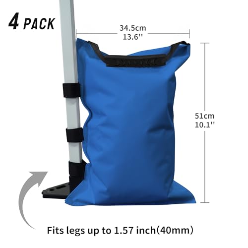 CROWN SHADES Sand Bags for Canopy Legs (150 LBS) Sandbags for Weight, Canopy Weights, Pop Up Tent Weights Bags, Blue (Unfilled) - color: Blue, size: 150lbs