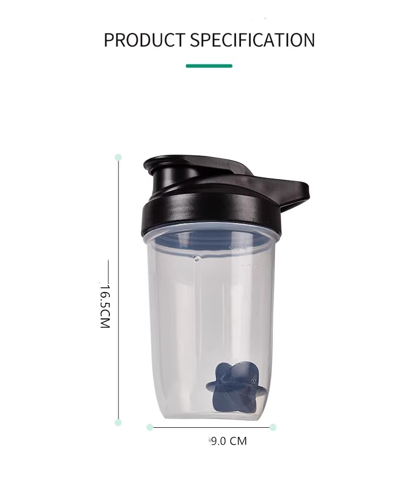 CHNLML Protein Shaker Bottle 400ML/16Oz w. Shaker Ball for Protein Shake, Shaker Bottle with Mixing Ball, Leak-Proof, BPA-Free, for Gym, Workout, Juice Mixer (Purple/Clear, 16Oz-400ML-1Bottle) - color: Purple/Clear, size: 16 Ounces