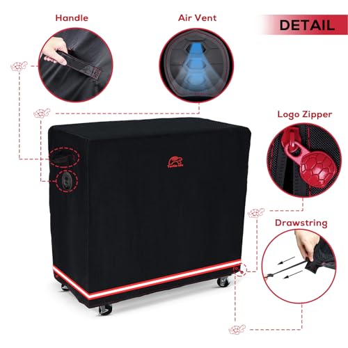 Turtle Life BBQ Grill Cover, 46 Inch Heavy Duty Waterproof Barbecue Gas Grill Covers for Flat Top Griddle, Anti-Fading Cover for Gas Grill, Black - color: Black, size: EVO-46in