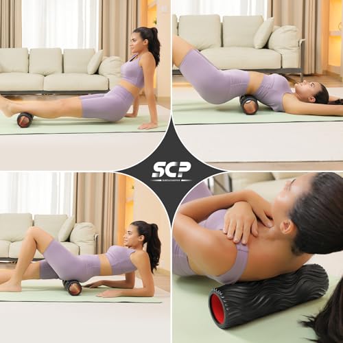 Foam Roller High-Density Exercise Roller, Deep Tissue Muscle Massage, Stretching, Relieves Muscles, Improves Mobility, Fitness Roller for Pilates, Yoga, Ideal for Athletes, Beginners & Recovery - color: Black