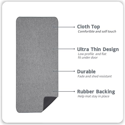 Bosap Bath Mat,Ultra Thin Bathroom Runner Rugs,Large Bath Mats for Bathroom,Quick Dry,Non-Slip,Machine Washable,Low Pile,Bath Rug,Shower Outside,Sink,Home Decor Accessories.Grey,1'9"x3'11"（21x47inch） - color: Grey, size: 1'9" X 3'11" (Runner)