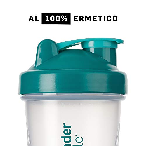 BlenderBottle Classic Shaker cup/Diet Shaker/Protein Shaker with Blenderball / 590ml - clear teal