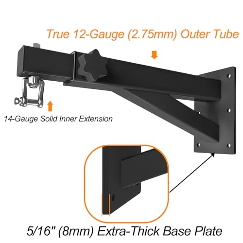 Punching Bag Hanger, 900 LBS Heavy Bag Wall Mount & Ceiling Hanger with 360° Swivel, Thick Steel Boxing Mount for MMA, Muay Thai & Home Gym (Multiple Mounting Options) - color: Wall Mount - Extendable Arm