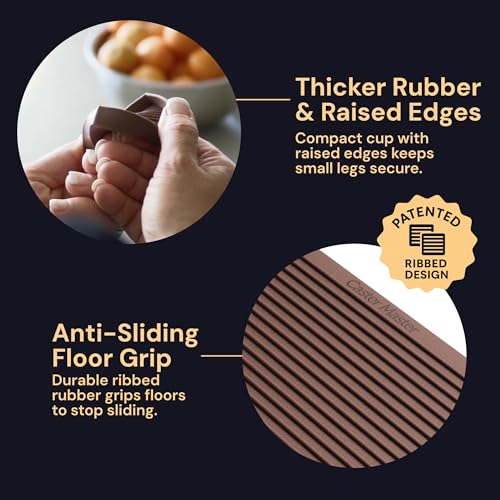 CasterMaster Square Rubber Pads - 5x5 in Brown, 4 Pack | Non-slip caster cups - anti-skid - Use for couches, beds & chairs on hardwood, tile & vinyl - color: Brown, size: 5'' x 5'' (Pack of 4)