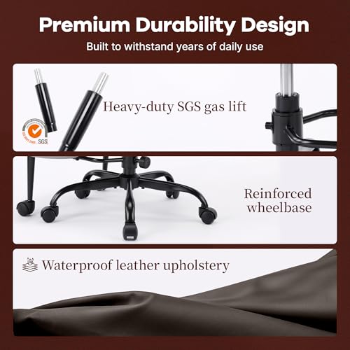 AreShark Cross Legged Office Chair,ADHD Criss Cross Desk Chair with Wheels & Stretchable Rotating Footrest,Height Adjustable Wide Yoga Kneeling Meditation Chair with Flip-up Armrests Back Support - color: Brown