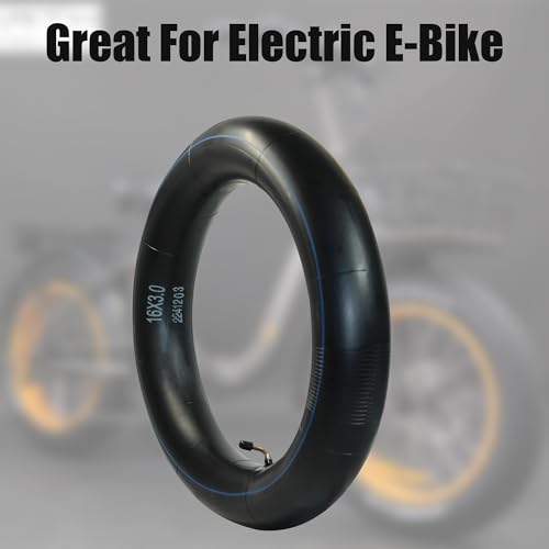 Libereco 16x2.125/2.5/3.0 Bike Inner Tubes for Electric Bike - Butyl Rubber,Bent Valve (CR202), High Elasticity for E-Bikes & Children Bikes - color: 1 Tube, size: 16x3.0"