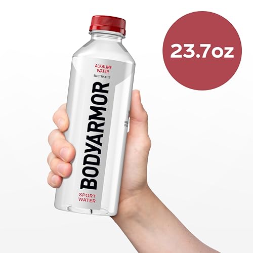 BODYARMOR SportWater Alkaline Water, High Alkaline Bottled Water, pH 9+, 700mL (24 Pack), Refreshing Electrolyte Drink Pack, Wide Mouth Bottle - size: 23.7 Fl Oz (Pack of 24)