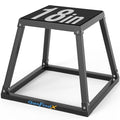 GanFindX Plyometric Jump Box Set, 12/18/24 Inch Steel Plyo Box, Heavy Duty Plyometric Platform with Anti-Slip Surface for Home Gym Training, Step-Up, Agility and Strength Conditioning - size: 18"