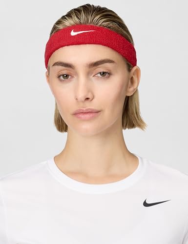 Nike Unisex Adult Swoosh Classic Headband - color: University red/white