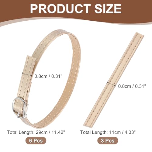uxcell Replacement Ankle Strap for Heels Detachable Shoe Straps PU Leather Shoe Band - color: Champagne Gold