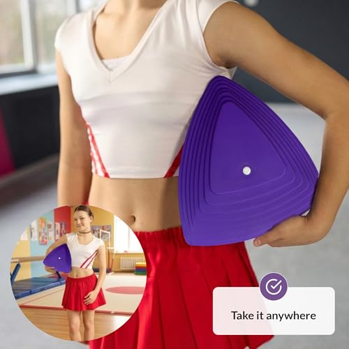 Stunt Trainer Stand for Cheerleading | Portable Cheer Balance Trainer | Stunting Flyer Practice Platform | Lightweight Gymnastics Balance Block | Cheerleading Equipment for Safe Skill Training - color: Purple v3