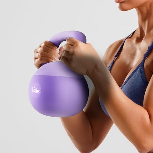 sogesfurniture Soft Kettlebells,Safe Strength Training Kettlebells,Iron Sand Filled Weights Strength Training Kettlebells,Fitness Soft Kettlebells for Women Men Children - color: 15LBS-Purple