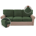 H.VERSAILTEX Multi-Pieces Sofa Covers Stretch Couch Covers Form Fitted Seats and Back Cushions Covers (3 Seat Covers Plus 3 Back Cusion Covers, Bonus 2 Armrest Covers), Bronze Green - color: Bronze Green, size: 3 SEAT COVERS + 3 BACK COVERS+ 2 ARMREST COV
