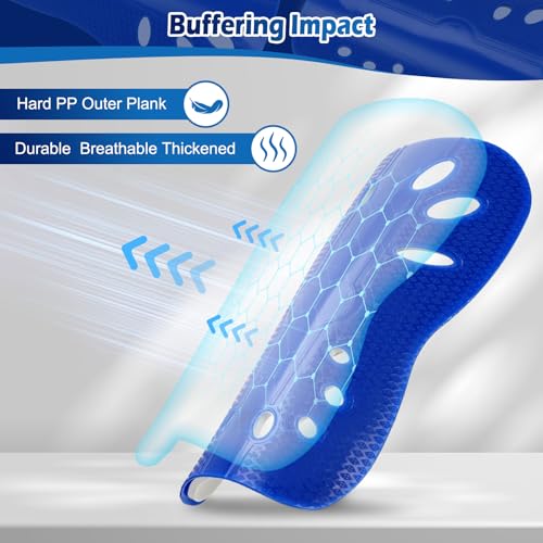 Soccer Shin Guards and Socks for Toddler Kids, Lightweight Soccer Shin Pads & Sleeves Equipment, Protective Defender Gear for 3-6 Years Old Children Boys Girls Sports Game - color: Blue