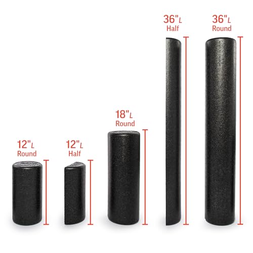 OPTP Black AXIS Firm Density 18" x 6" Foam Roller (AXR186) - color: Black - 18" X 6" Round