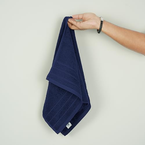 Tens Towels Pack of 6 Hand Towels, 100% Cotton, Lighter Weight, Quick to Dry, 16 x 28 Inches, Super Soft & Absorbent, Perfect for Bathroom & Kitchen, Navy - color: Navy