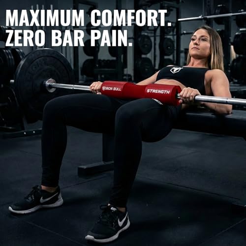 Advanced Squat Pad - Barbell Pad for Hip Thrusts, Squats & Lunges - Neck & Shoulder Squat Bar Pad Cushion Support Foam for Extra Comfort - color: Red