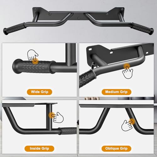 Kipika Heavy Duty Wall Mounted Doorway Pull Up Bar, Multifunctional Chin Up Bar, Portable Fitness Door Bar, Body Workout Home Gym System - color: A: 39" Wall Mount Pull Up Bar