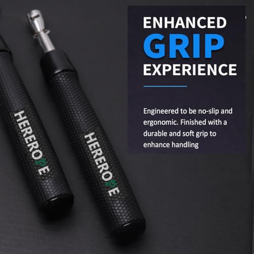 HEREROPE Weighted Jump Rope for Men Women Interchangeable 1/6lb 1/4lb 1/2lb Heavy Jump Rope- Adjustable Length, Tangle Free, Smooth Ball Bearing, Anti-slip Grip, Skipping Rope for Weight Loss - color: Inky, size: 9'0" L - Fits Users Under 5'10"