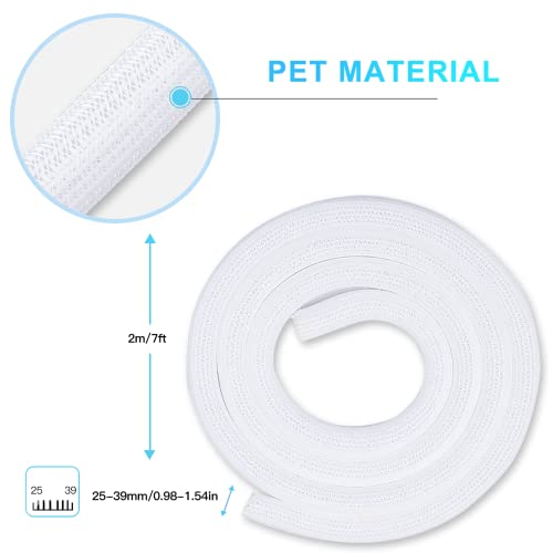 AGPTEK Cable Sleeve, 6.6ft - 1.5 inch Cable Management Desk Cord Cover Organizer Wire Hider for Home Office Computer TV Wire Loom Tubing Pet Proof Cord Protector from Cat Dog Chewing, White - color: White, size: 1.5"-6.6ft
