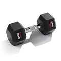 Sunny Health & Fitness Hex Style Dumbbell 5 LBS TO 50 LBS Chrome Handles, Hand Weight for Strength Training, Home Gym, Exercise, Workout Equipment Multiple Size Options - style: 13.6 KG / 30 LBS (Single)