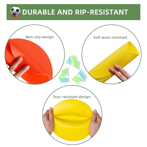 Spot Markers 4 Inch 9 Inch Non Slip Rubber Floor Markers Flat Field Cones Poly Dots for Classroom Dance Sports Soccer Basketball Speed Agility Training - style: 4inch 24pcs