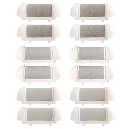 12pcs Replacement Coarse Roller Head for Electric Callus Remover, Foot File Pedicure Tools Refill Rollers for Feet Callus Shaver Pedicure Kit (12 Pack Different Coarse) - style: 12pcs Different Coarse