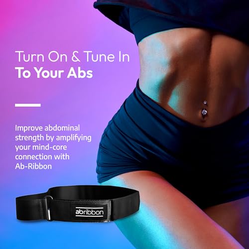 Ab-Ribbon by HYPOXiX Fitness, Abdominal Mirror Sensory Belt for Pilates Barre Yoga Breathography Technique Breathwork and Physical Therapy - size: M-XL