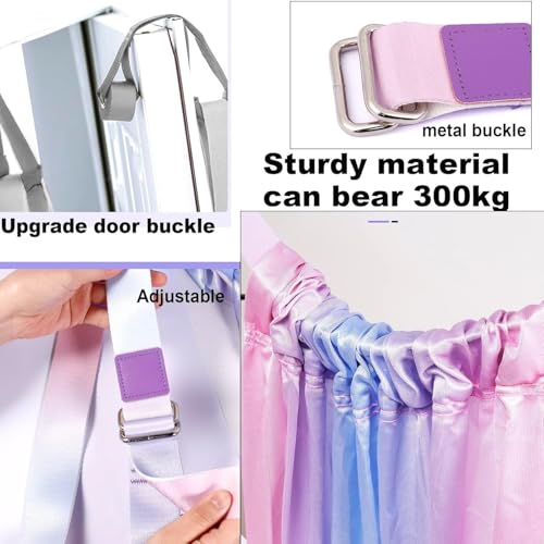 Leg Stretcher Strap - Yoga Stretching Strap,Yoga Door Swing,Backbend Training Rope with Door Anchor, Flexibility Trainer Stretching Equipment Assist Stretch Strap for Fitness Gymnastics Dance Aerial Ballet (purple) - color: colorful