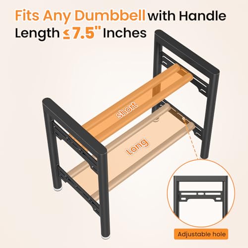 Upgraded Dumbbell Rack, 600LBS | 250LBS Heavy Duty Weight Rack for Home Gym, Weight Rack for Dumbbells & Kettlebells Organizer (Rack Only) - size: 2 Tier